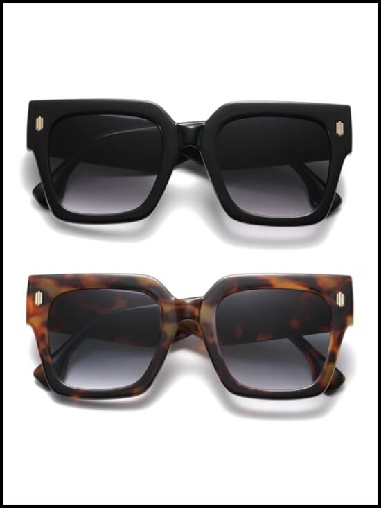 Oversized Sunglasses UV400 Protection Plastic Frame for Women